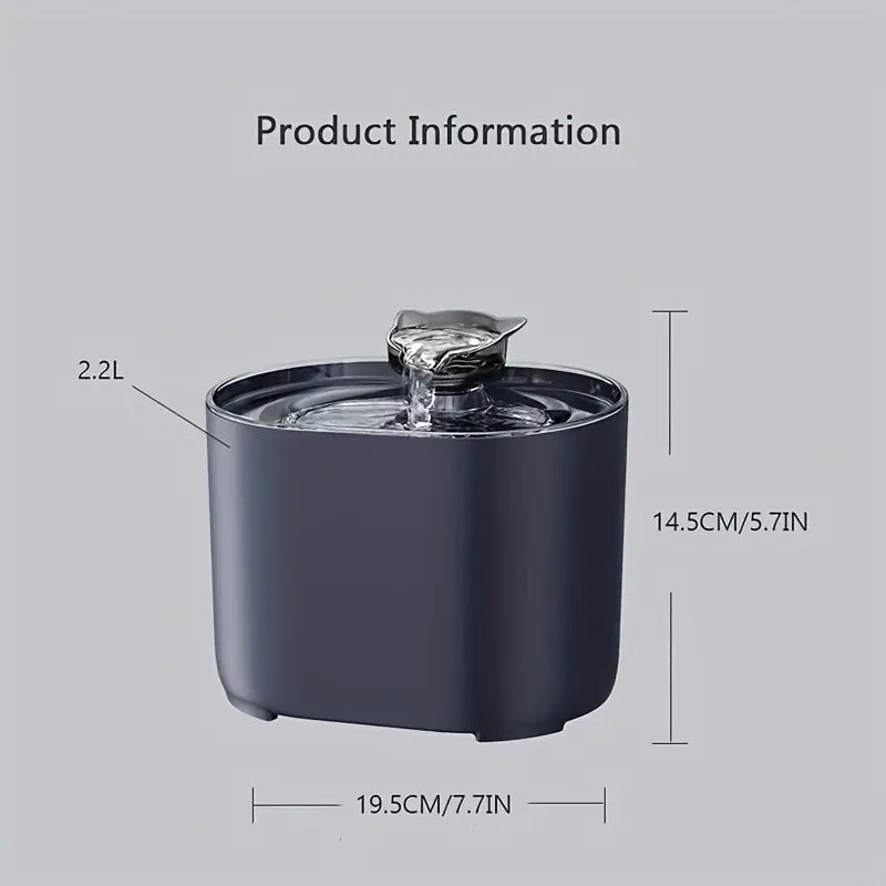 SmartFlow 2.2L USB Pet Water Fountain | Black