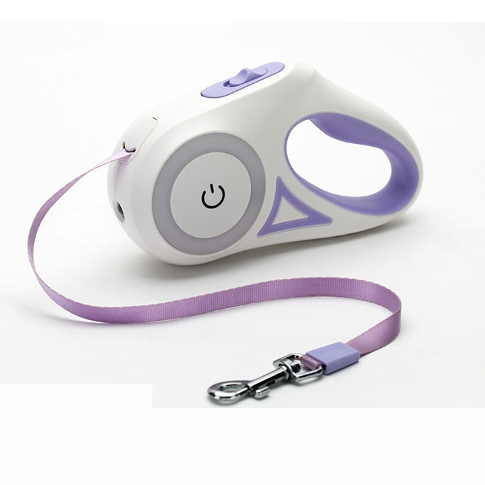 GlowLead Automatic Retractable Dog Leash with LED