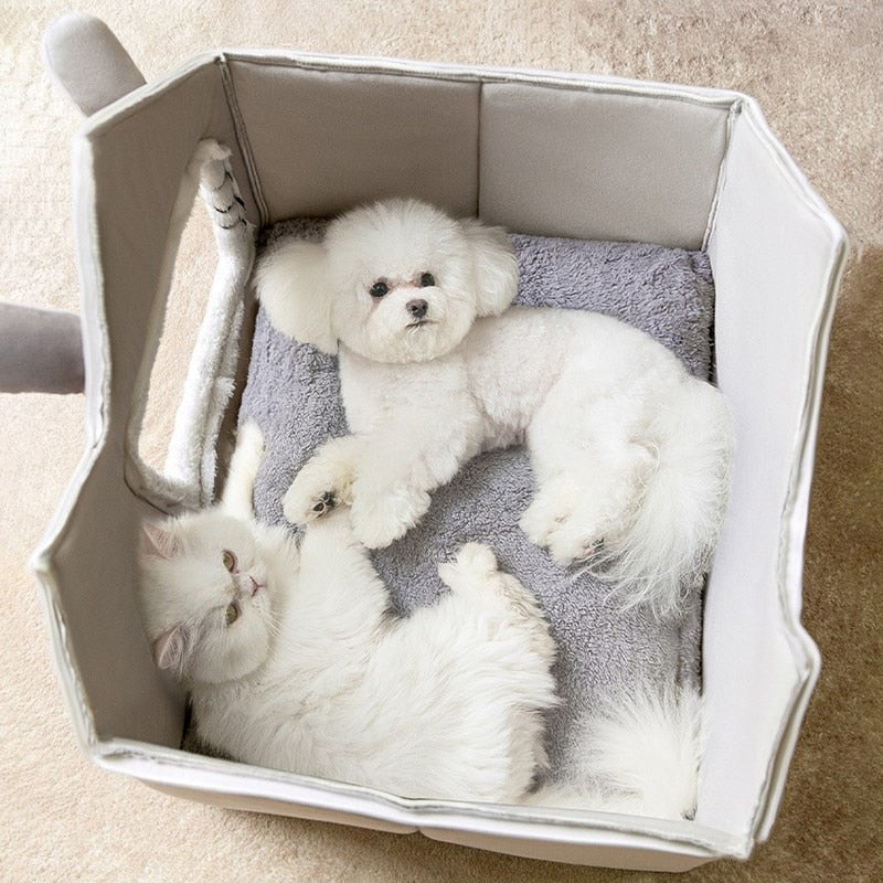 PurrNest Plush Cottage – Detachable Roof Pet House
